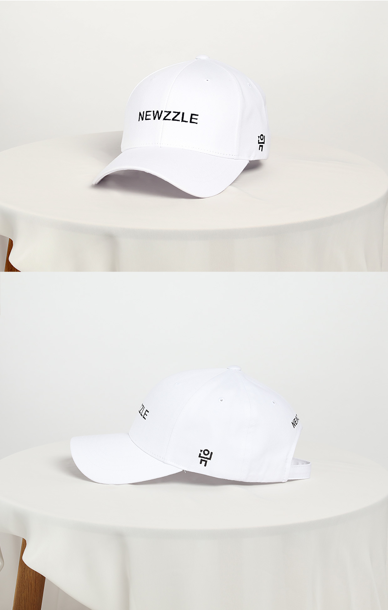 영문 로고자수 볼캡 블랙 detail 3