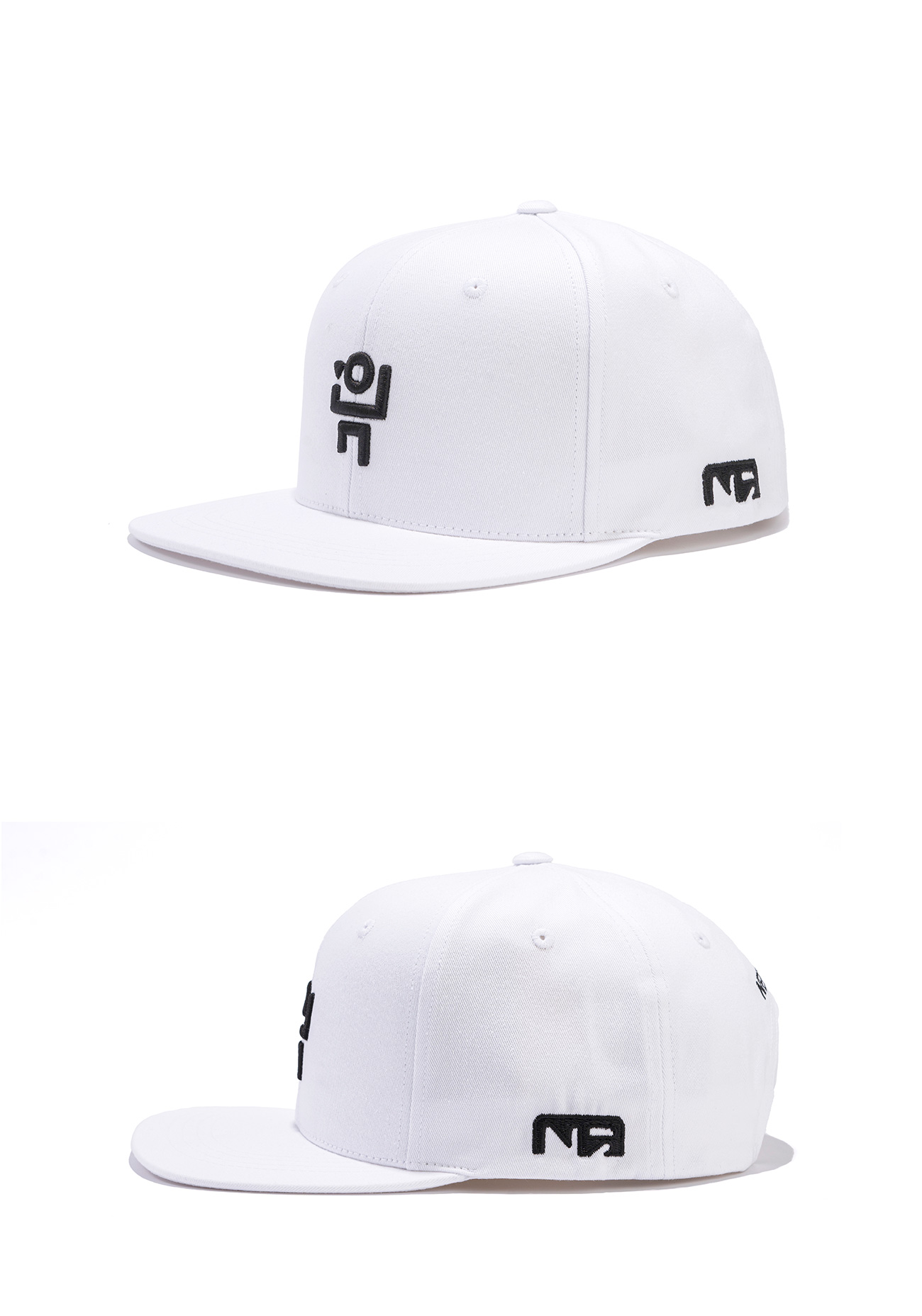 심볼 빅 로고 시그니처 스냅백 화이트 블랙자수 detail 1
