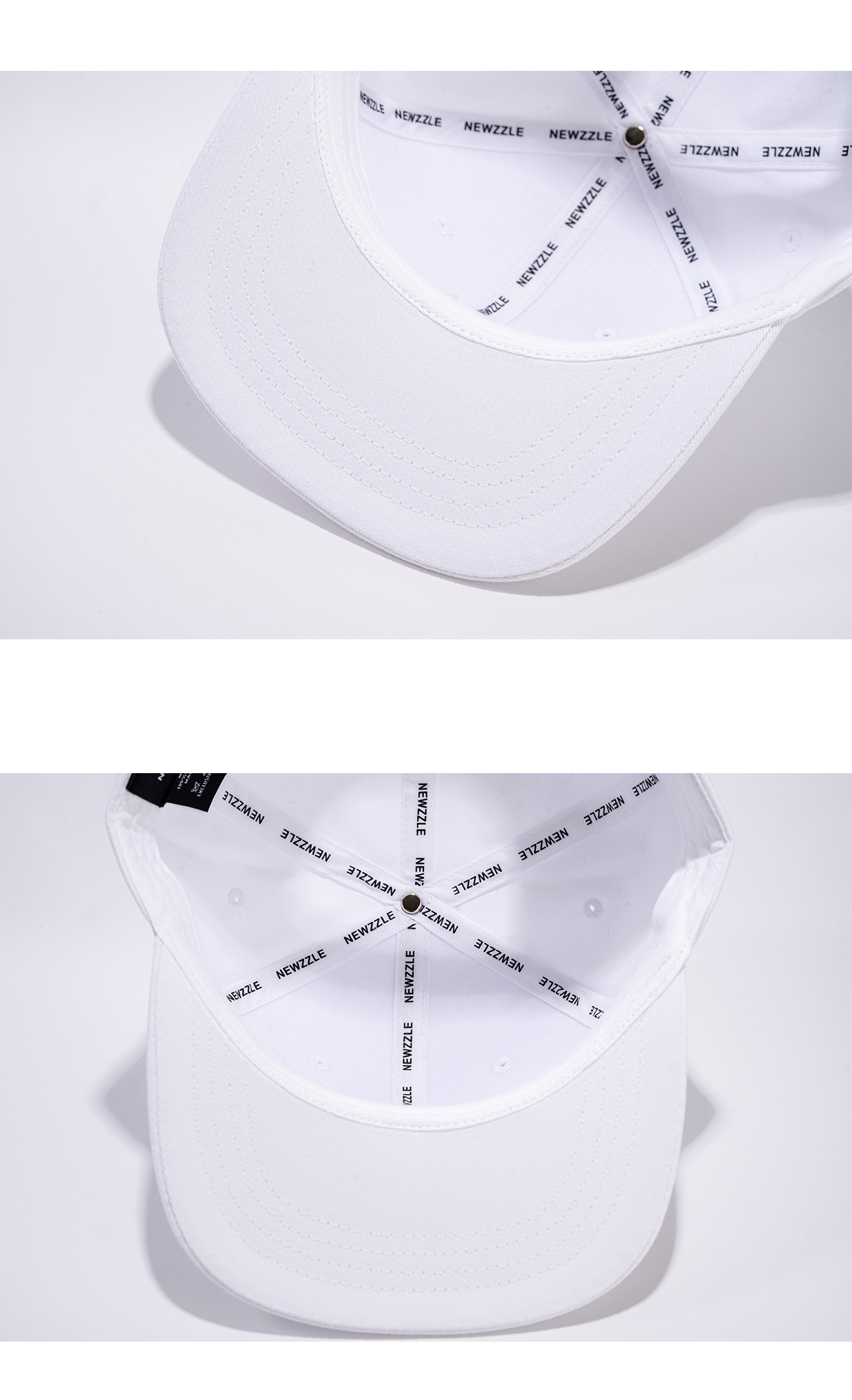 심볼 빅 로고 시그니처 스냅백 화이트 블랙자수 detail 3