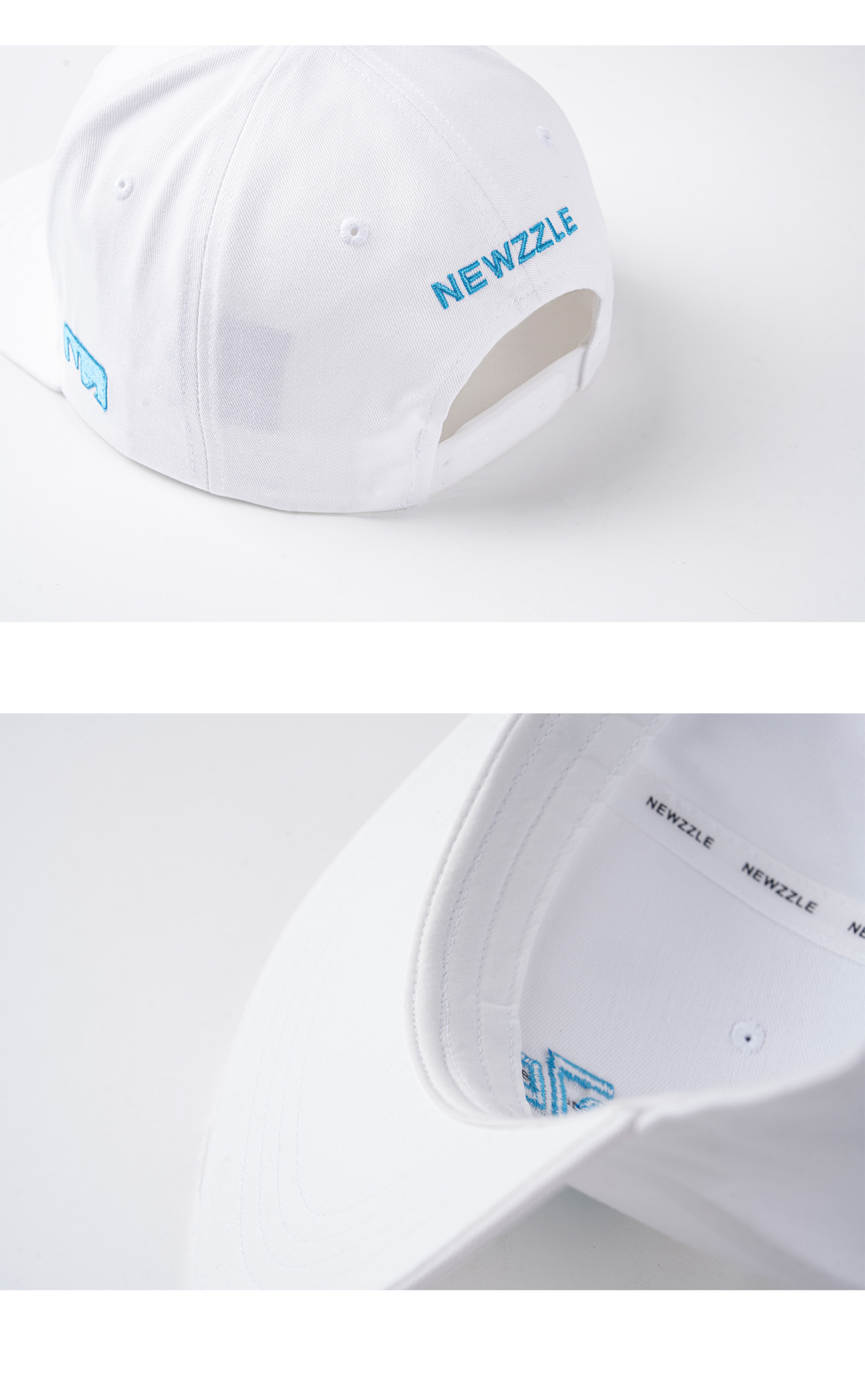 Symbol Big Logo Signature Snapback White with Blue Embroidery detail 2