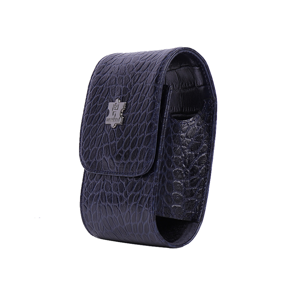 Croco Leather Golf Rangefinder Belt Case - Navy hover