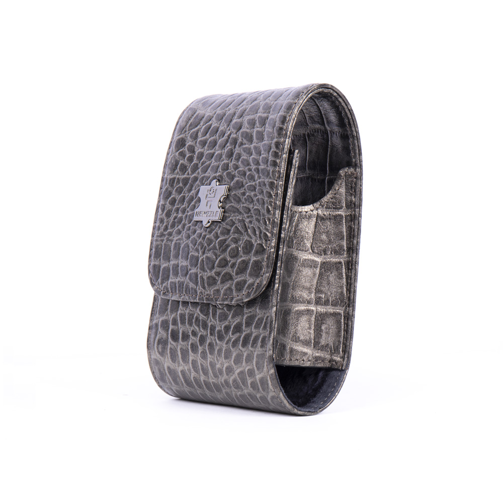 Croco Leather Golf Rangefinder Belt Case - Titanium Gray hover
