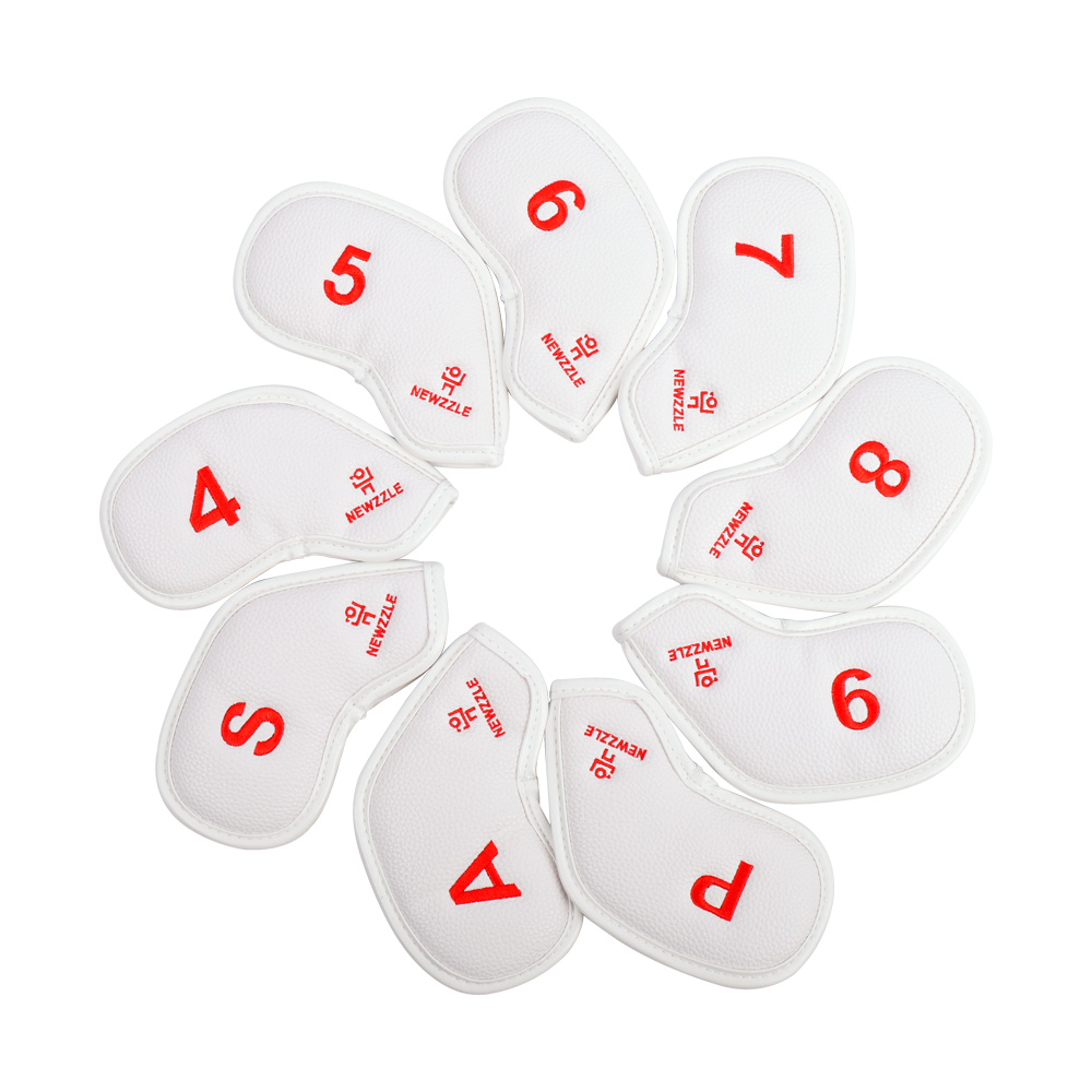 Double-Sided Magnetic Iron Cover Set All White Orange Embroidery