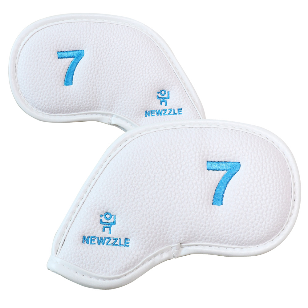 Double-Sided Magnetic Iron Cover Set All White Blue Embroidery hover