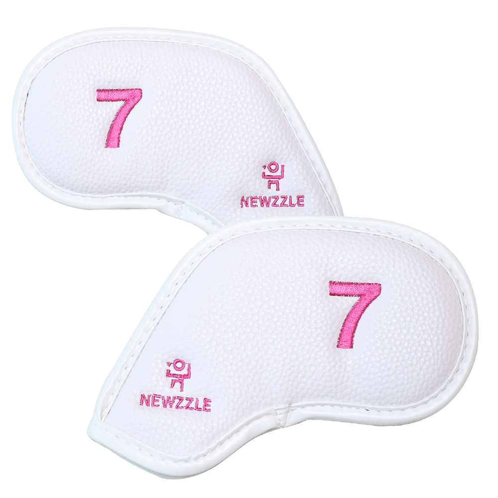 Double-Sided Magnetic Iron Cover Set All White Pink Embroidery hover