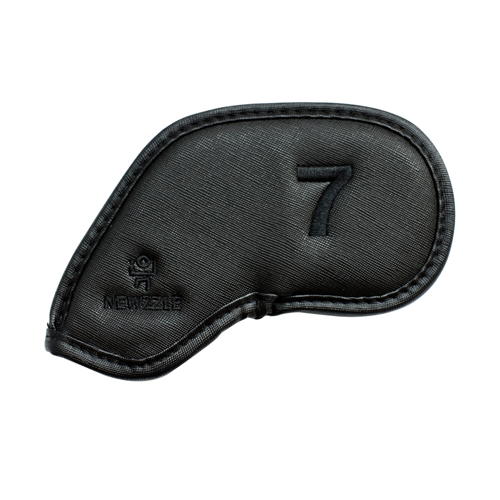 Saffiano Double-Sided Number Magnetic Iron/Wedge Cover, Individual Piece, All Black with Black Embroidery hover