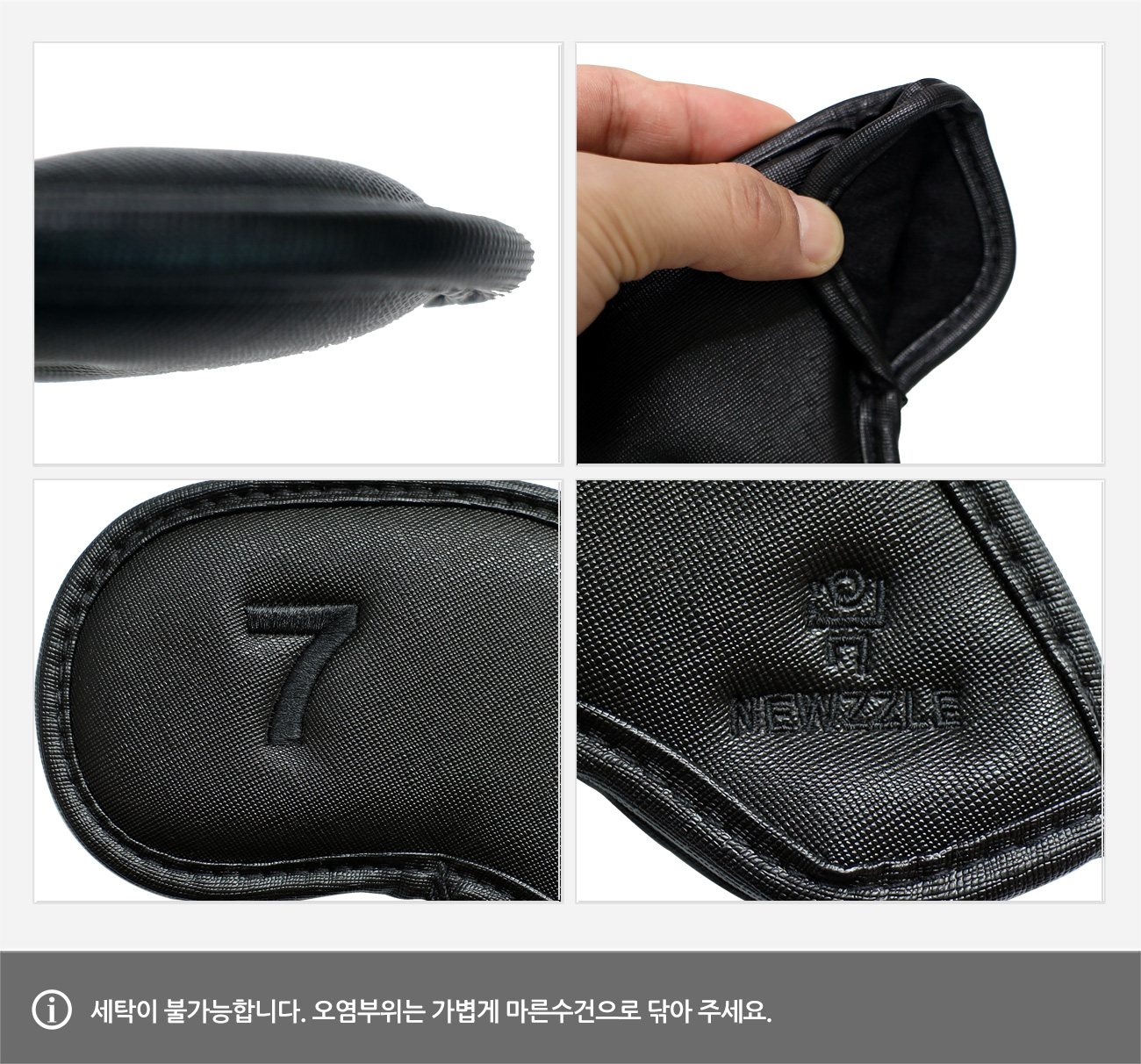사피아노 더블사이드 넘버 자석 아이언 웨지커버 개별단품 올블랙 블랙자수 detail 9